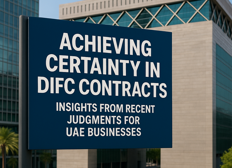 Legal consultants reviewing UAE contracts for clarity after recent DIFC court decisions.