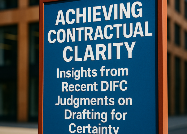 DIFC Courtroom and legal documents illustrating contract clarity