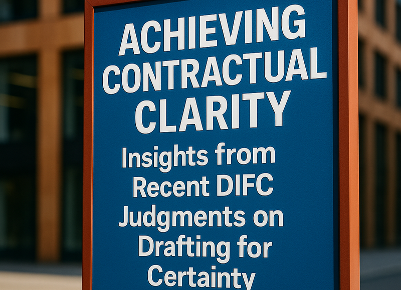 DIFC Courtroom and legal documents illustrating contract clarity
