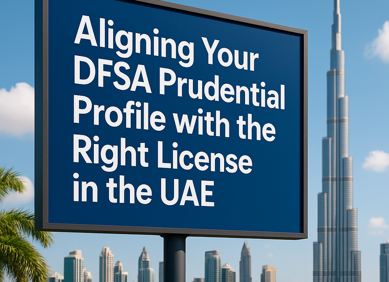 DFSA prudential categories matrix for UAE license alignment visual