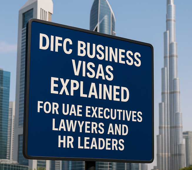 A legal consultant advising a corporate HR team about DIFC business visa compliance in Dubai.