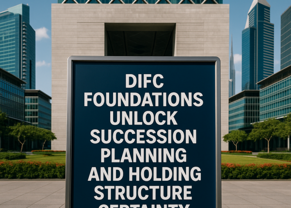 Diagram of DIFC foundation structure for holding and succession planning in UAE.