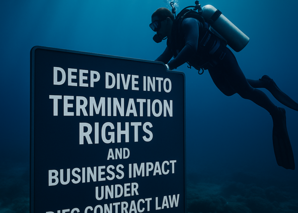 Legal professionals reviewing DIFC contract termination policies in a UAE office.