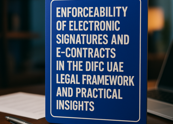 Business hands signing electronic contract on tablet in DIFC office setting