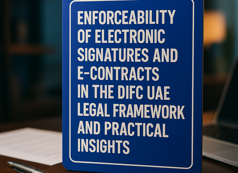 Business hands signing electronic contract on tablet in DIFC office setting