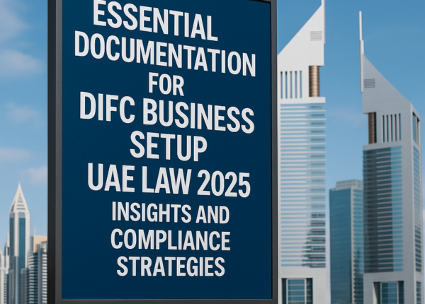 Table display of required documents for DIFC business setup in UAE 2025