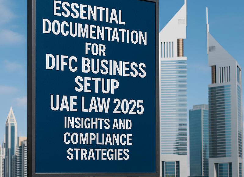 Table display of required documents for DIFC business setup in UAE 2025