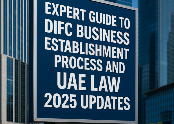 Infographic showing the steps for establishing a business in the DIFC in 2025