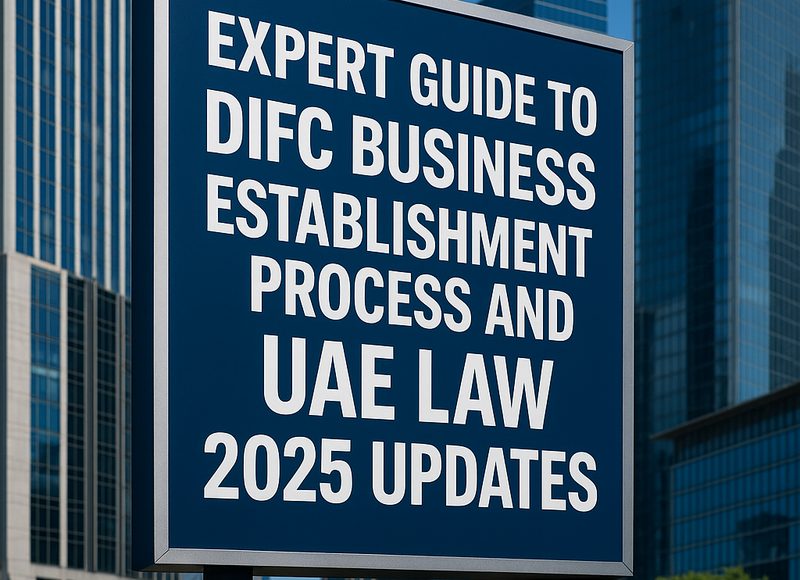 Infographic showing the steps for establishing a business in the DIFC in 2025