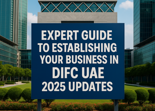 Infographic showing steps to set up a business in DIFC Dubai UAE