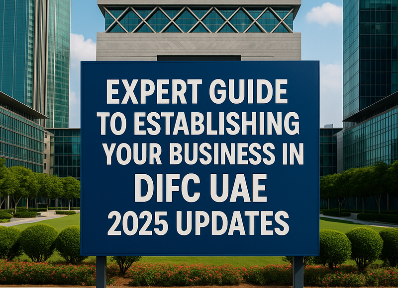 Infographic showing steps to set up a business in DIFC Dubai UAE