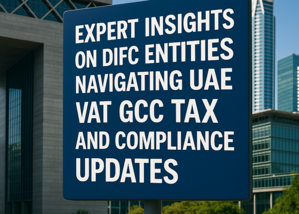 Infographic showing DIFC entity VAT compliance steps and GCC tax authority integration