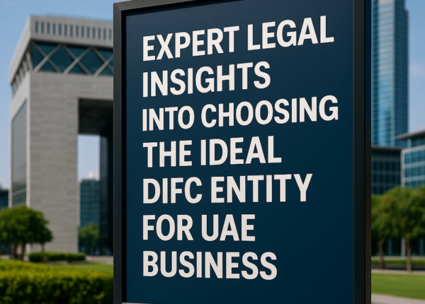 Comparison chart of DIFC legal entities: LLC, LLP, Branch, Foundation, SPV, Prescribed Company