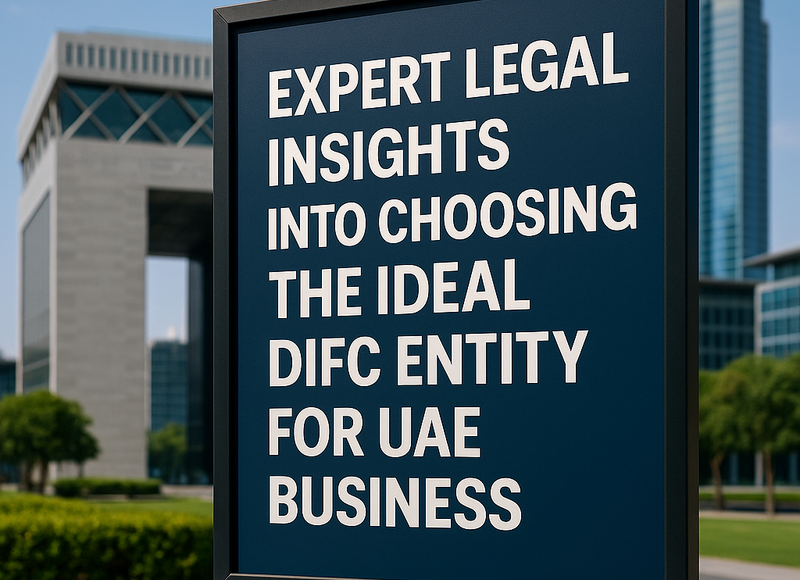 Comparison chart of DIFC legal entities: LLC, LLP, Branch, Foundation, SPV, Prescribed Company