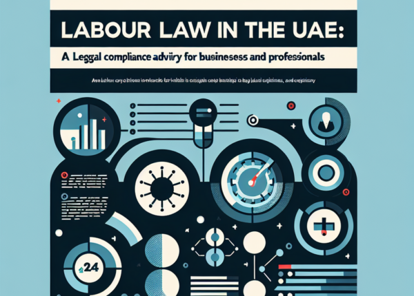 Lawyer reviewing UAE labour law documents at a modern office desk.