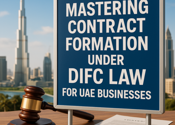 Process flow diagram showing steps for forming a contract under DIFC law.