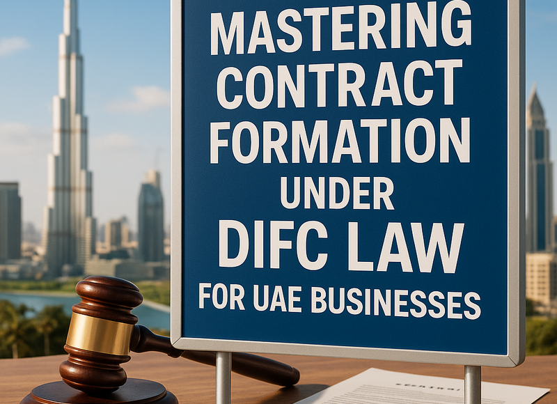 Process flow diagram showing steps for forming a contract under DIFC law.