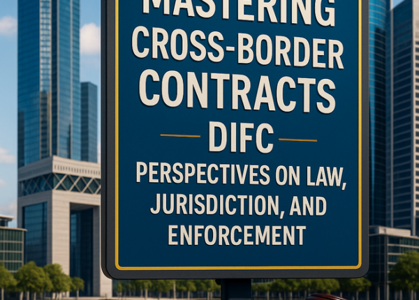 Illustration of DIFC Courts and contract enforcement pathways for cross-border agreements.