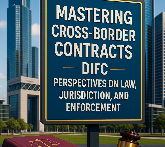 Illustration of DIFC Courts and contract enforcement pathways for cross-border agreements.