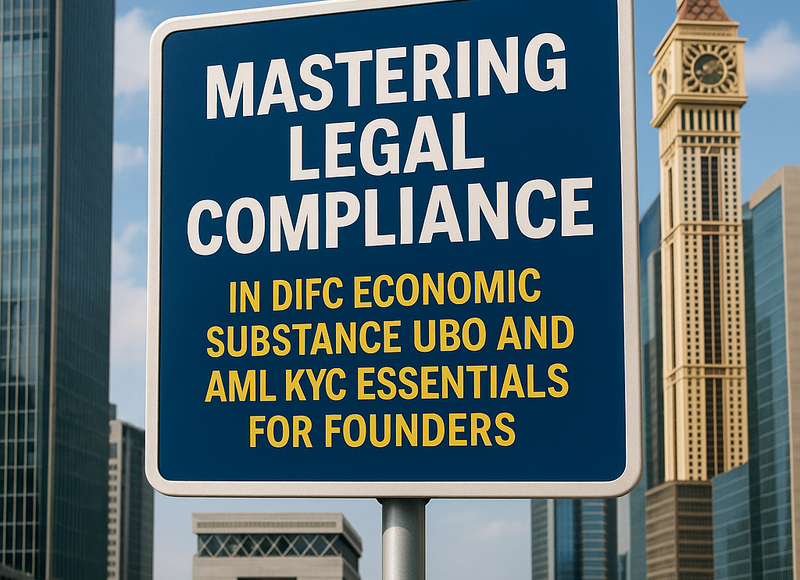 Diagram showing compliance touchpoints for economic substance UBO and AML KYC in DIFC