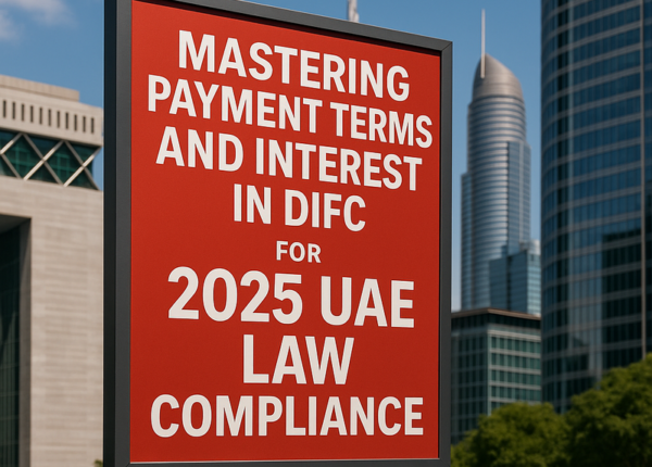 Modern office in DIFC with business professionals discussing contract compliance