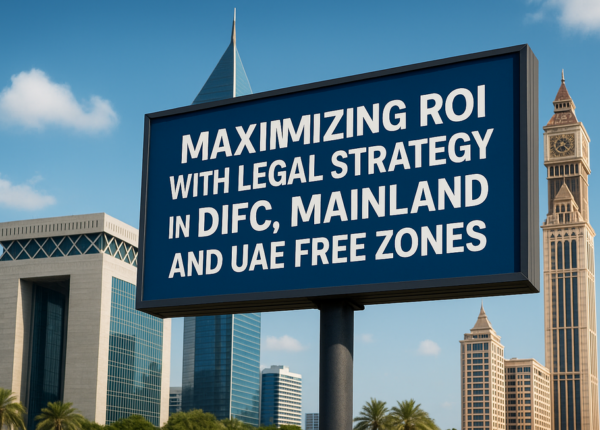 Comparison chart of DIFC, Mainland, and Free Zones illustrating legal and ROI differences.