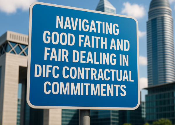 Legal professionals in DIFC reviewing contract compliance obligations on good faith