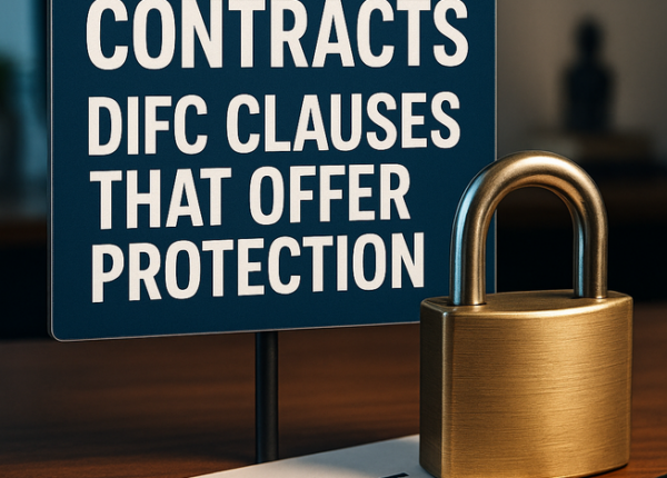 Lawyer drafting DIFC cross border contract in Dubai office