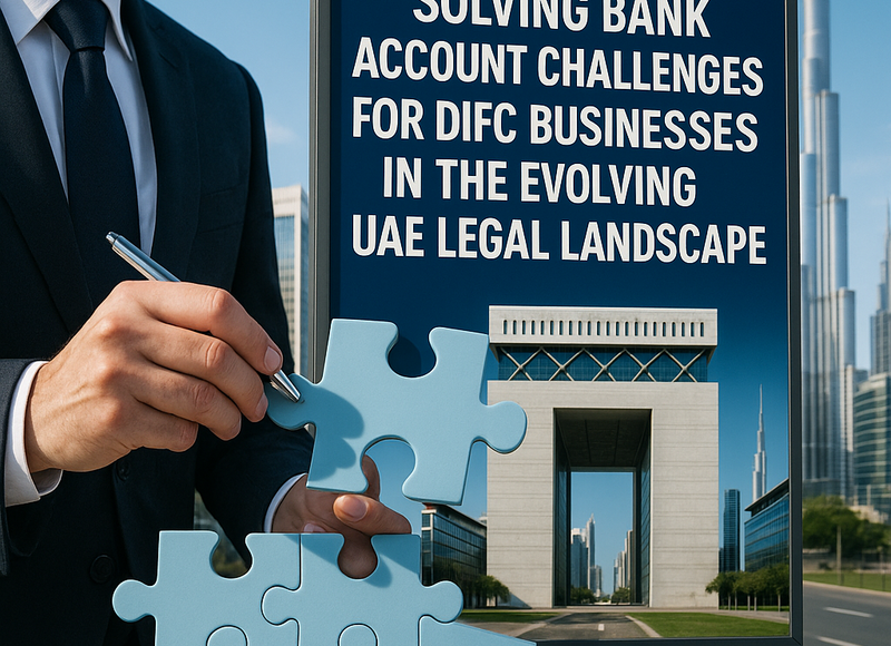 Businessperson reviewing compliance checklist for DIFC bank account documentation