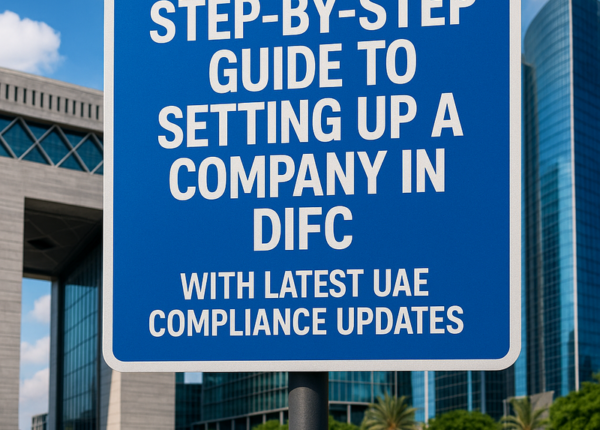 Flowchart showing DIFC business setup timeline and regulatory steps in UAE