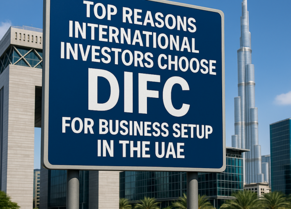 Aerial view of Dubai International Financial Centre showing skyscrapers and financial district.