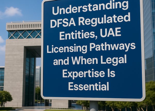 DFSA licensing pathways infographic and compliance checklist for UAE businesses