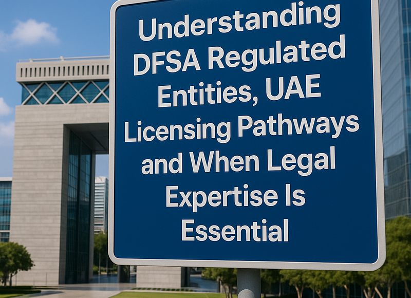 DFSA licensing pathways infographic and compliance checklist for UAE businesses