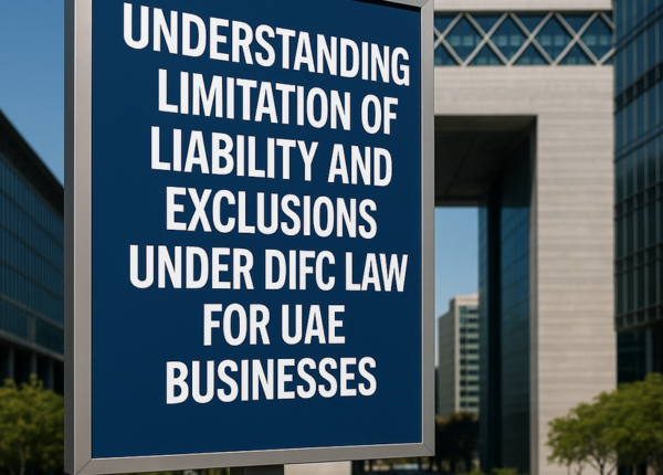 A DIFC contract review table highlighting limitation of liability and exclusion clauses