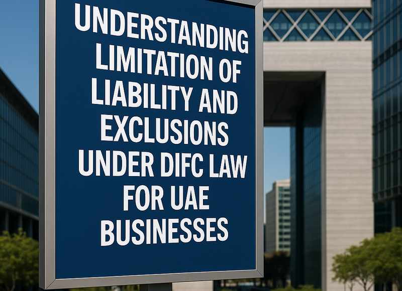 A DIFC contract review table highlighting limitation of liability and exclusion clauses