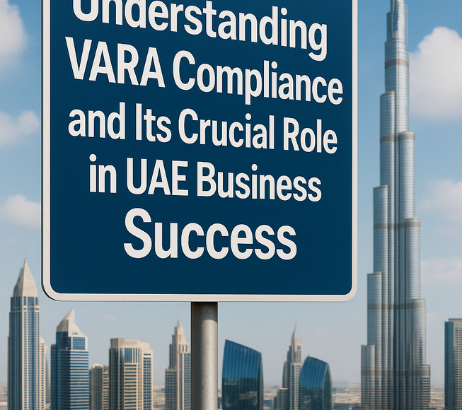 Modern UAE office with legal documents and virtual asset compliance charts