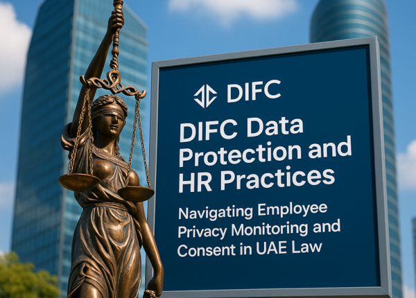 Professional consultant presenting HR data protection compliance steps on a digital screen.