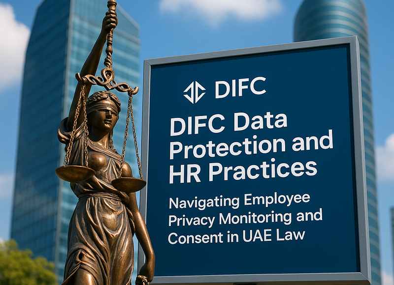 Professional consultant presenting HR data protection compliance steps on a digital screen.