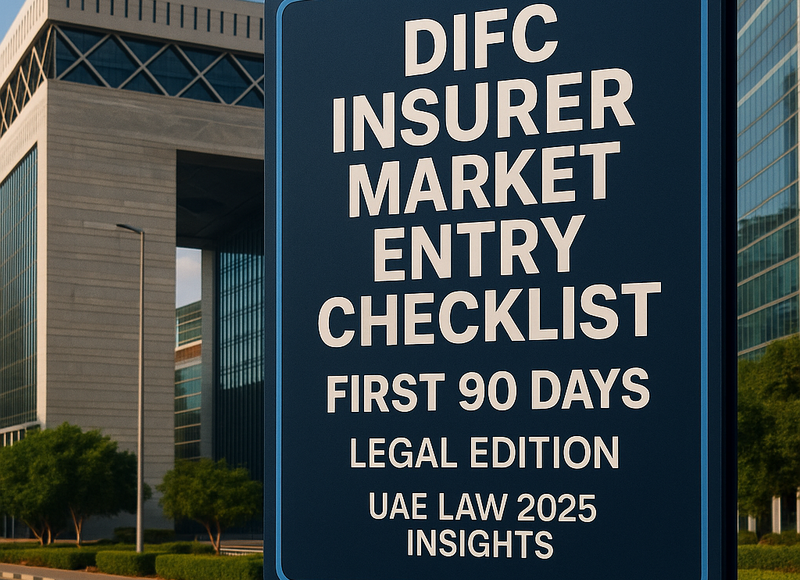 DIFC insurer compliance process illustrating legal requirements for new UAE insurance companies