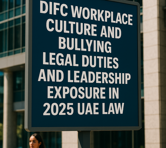 Legal consultant presents DIFC workplace compliance chart to UAE executives