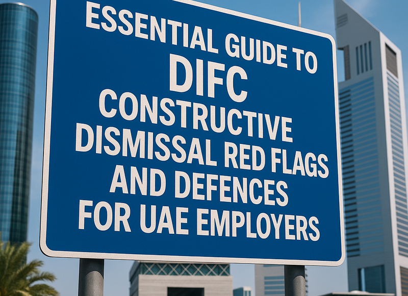 Corporate meeting in DIFC with HR reviewing employment contracts and legal compliance documents
