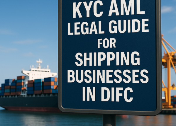 Process flow diagram showing KYC AML steps for DIFC shipping companies