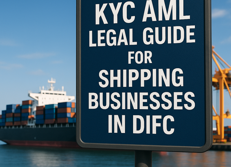 Process flow diagram showing KYC AML steps for DIFC shipping companies