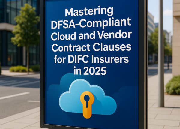 Illustrative table for DFSA-compliant contract clauses for DIFC insurers in the UAE.