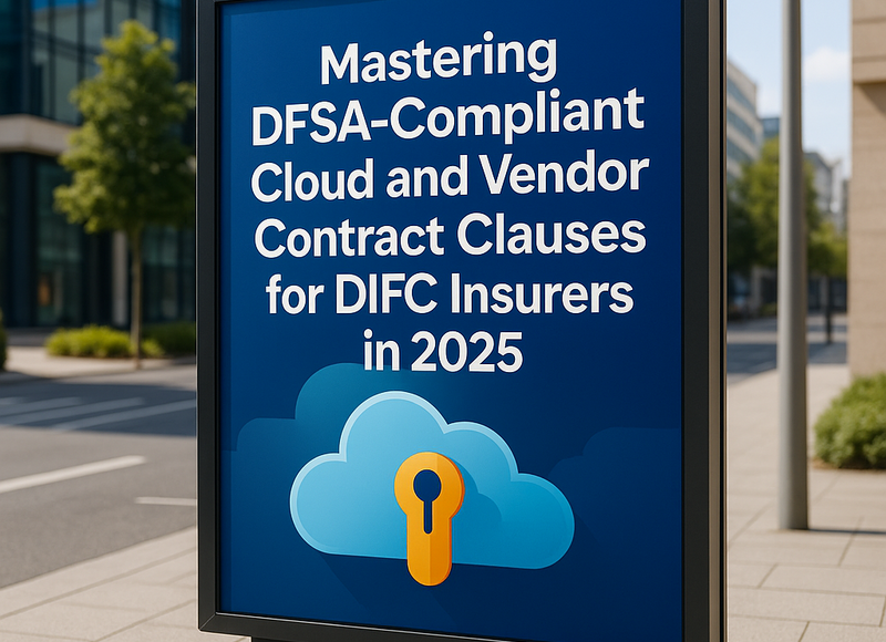 Illustrative table for DFSA-compliant contract clauses for DIFC insurers in the UAE.