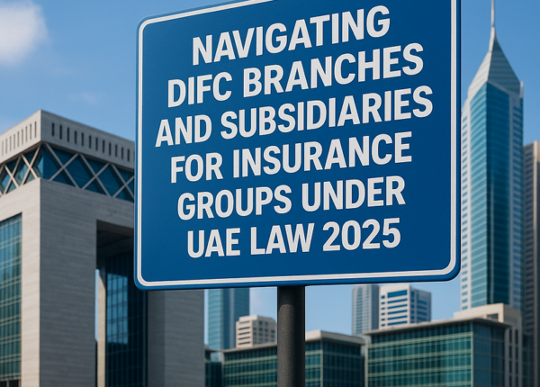 Chart comparing DIFC branch and subsidiary structures for insurance groups in UAE.