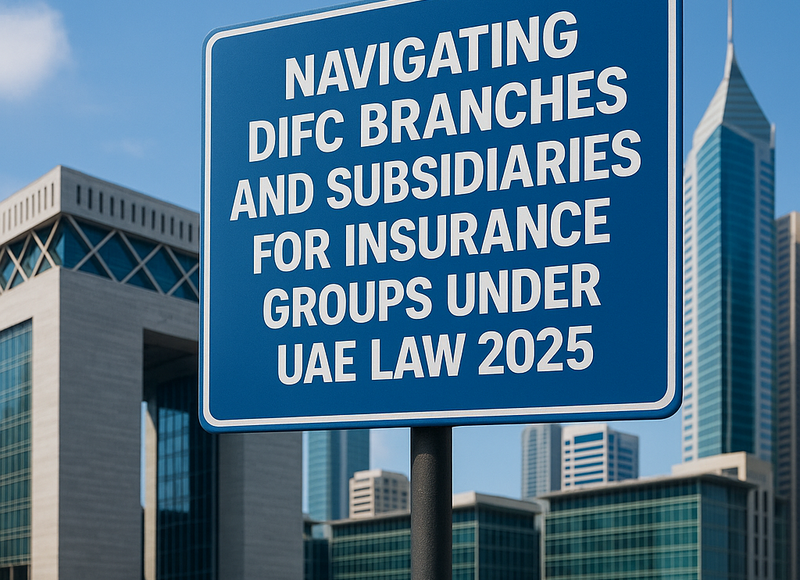 Chart comparing DIFC branch and subsidiary structures for insurance groups in UAE.