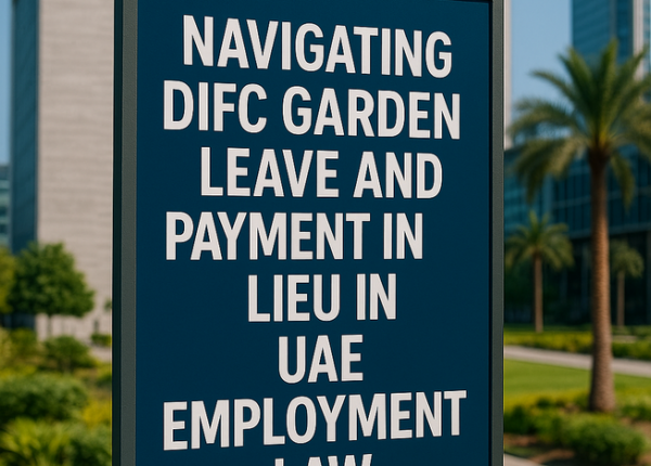 A consultant reviews DIFC employment documents on garden leave and payment in lieu