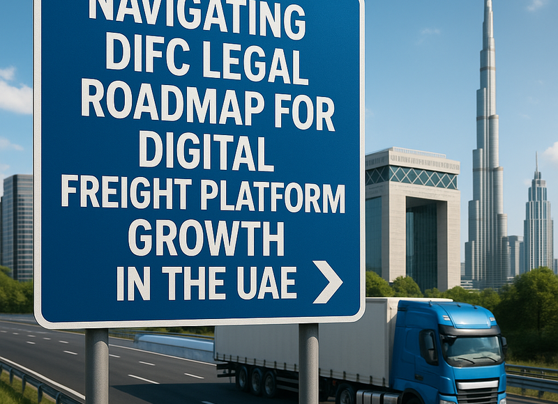 DIFC skyline symbolizing digital freight platforms scaling under robust legal regulations