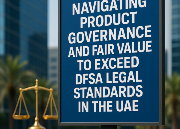 Professional UAE legal team reviewing product governance compliance documents